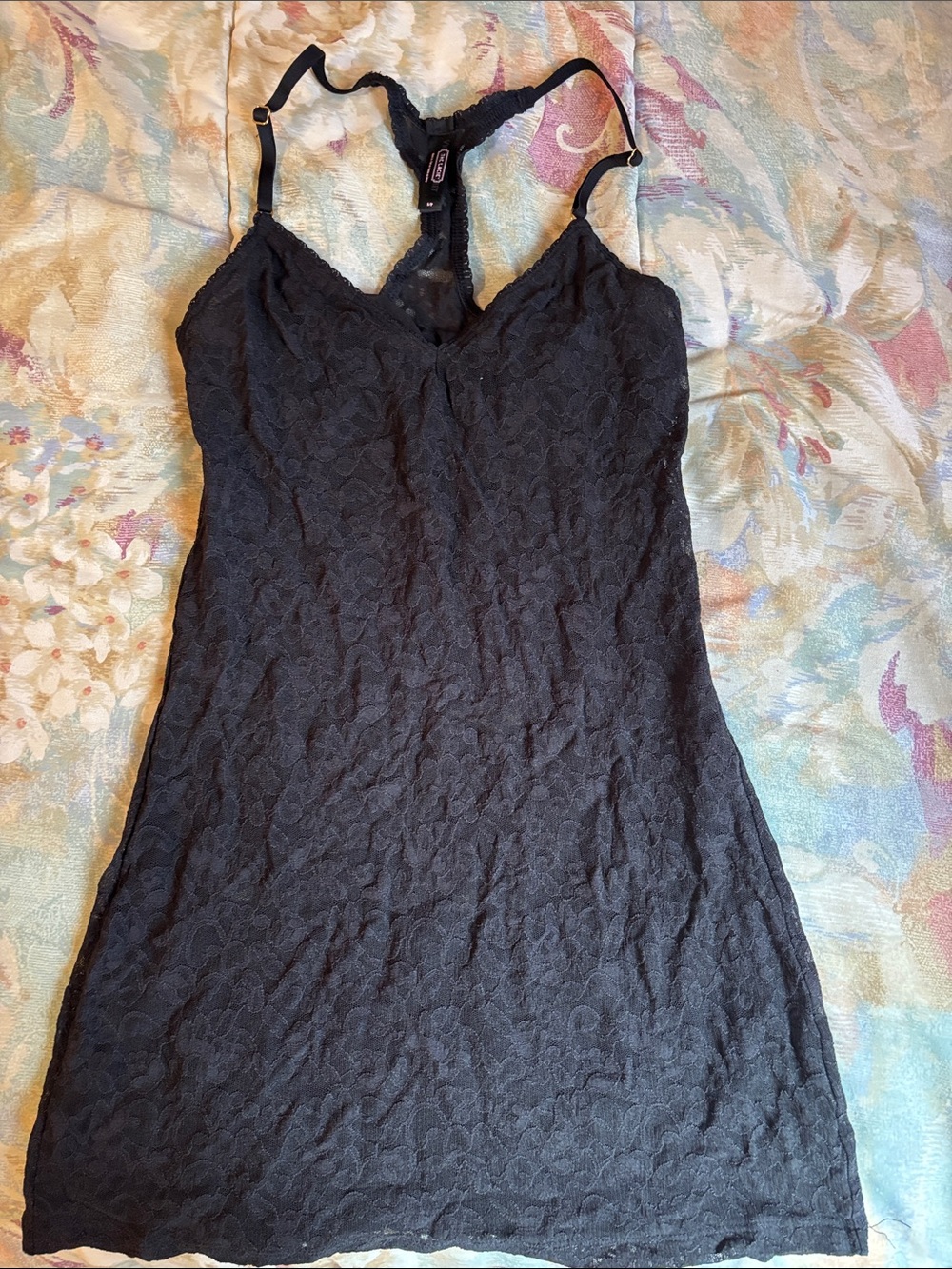 Victoria's Secret Black Lace Racerback Slip